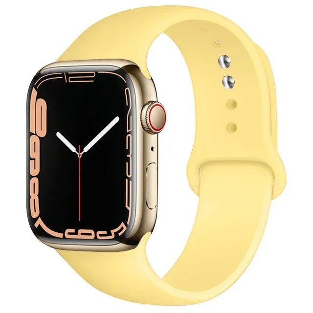 Pulseira de silicone para relógio Apple 46mm 44mm 45mm 40mm 41mm8 7 6 5 SE Ultra3