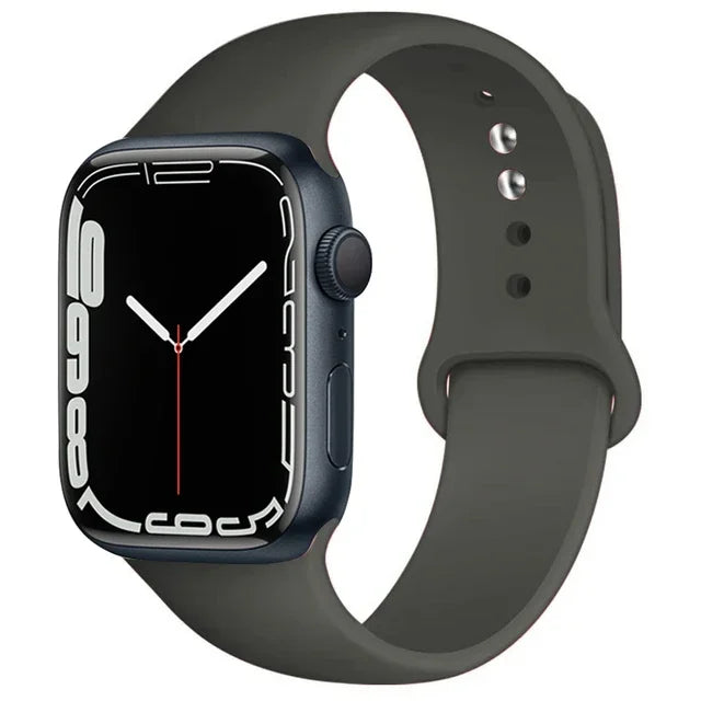 Pulseira de silicone para relógio Apple 46mm 44mm 45mm 40mm 41mm8 7 6 5 SE Ultra3