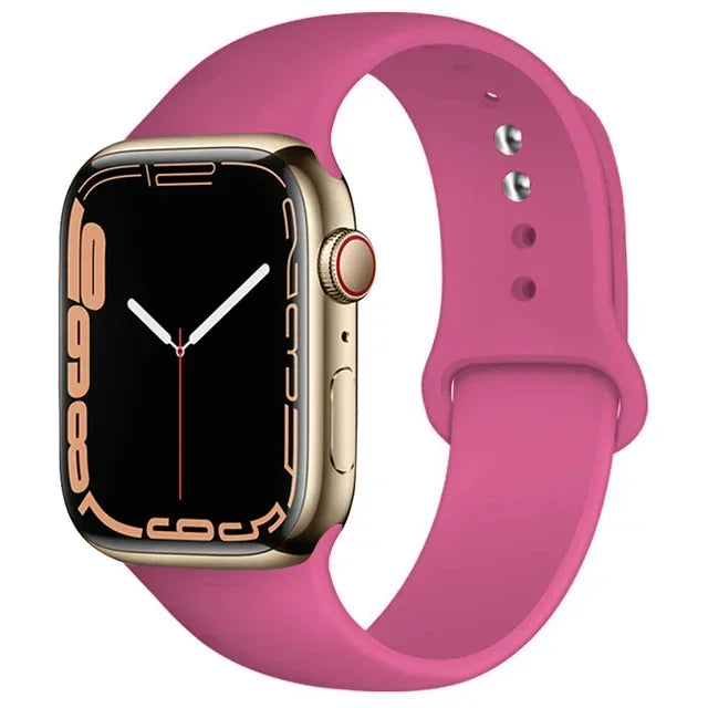 Pulseira de silicone para relógio Apple 46mm 44mm 45mm 40mm 41mm8 7 6 5 SE Ultra3