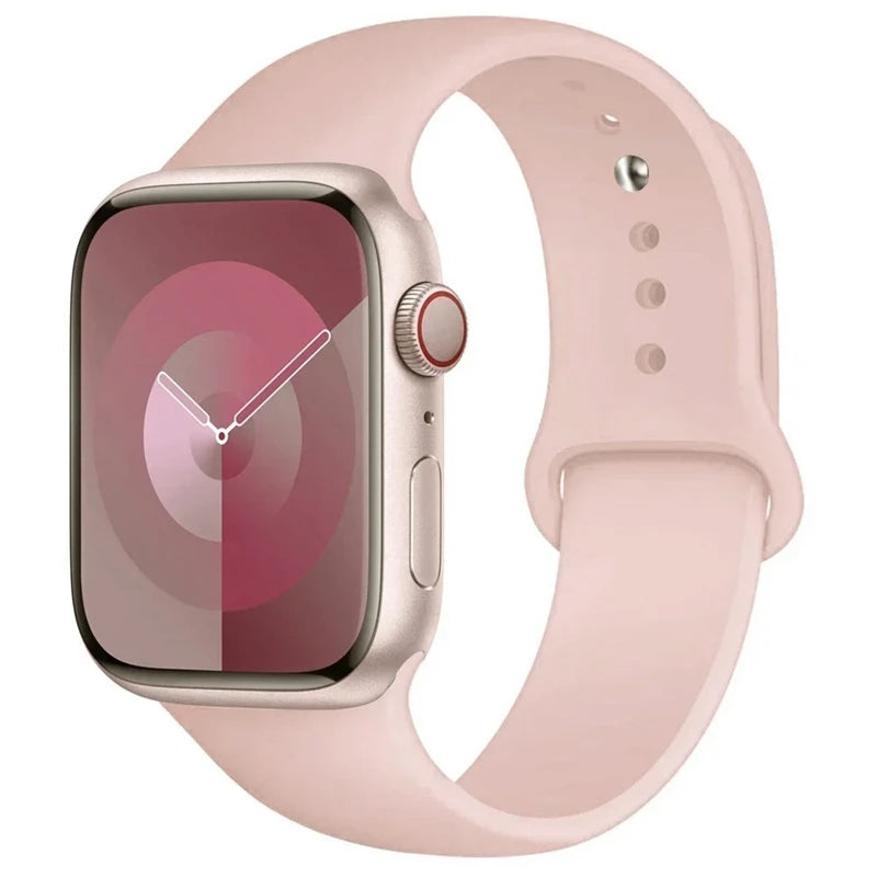 Pulseira de silicone para relógio Apple 46mm 44mm 45mm 40mm 41mm8 7 6 5 SE Ultra3