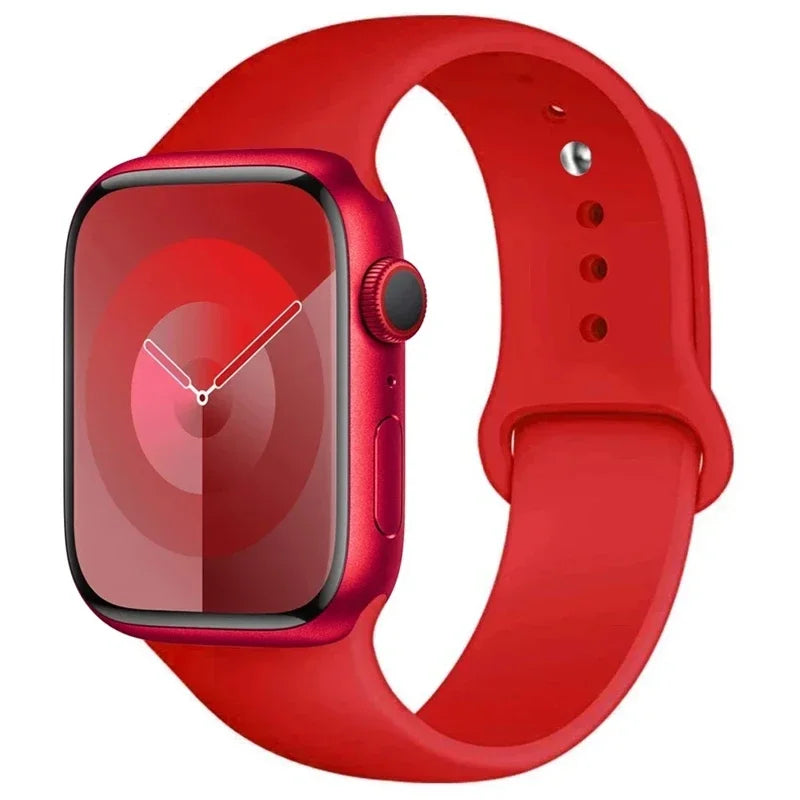 Pulseira de silicone para relógio Apple 46mm 44mm 45mm 40mm 41mm8 7 6 5 SE Ultra3