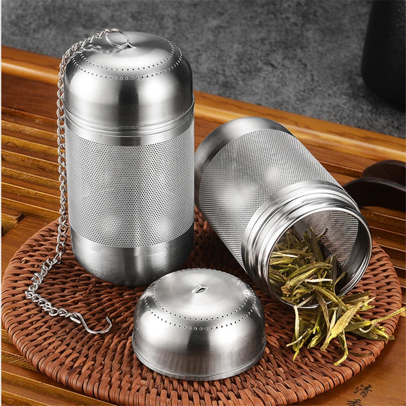 Coador e infusor de chá em aço inoxidável - folhas folhas de chá, temperos de especiarias