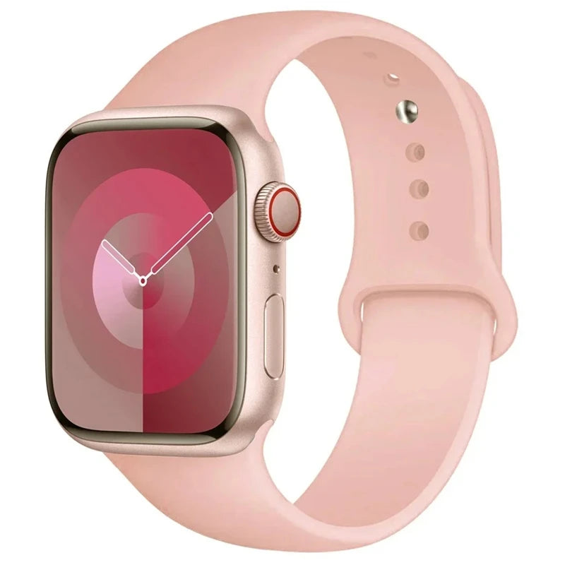 Pulseira de silicone para relógio Apple 46mm 44mm 45mm 40mm 41mm8 7 6 5 SE Ultra3