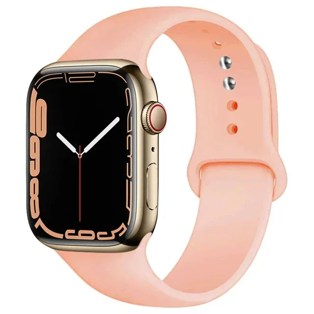 Pulseira de silicone para relógio Apple 46mm 44mm 45mm 40mm 41mm8 7 6 5 SE Ultra3