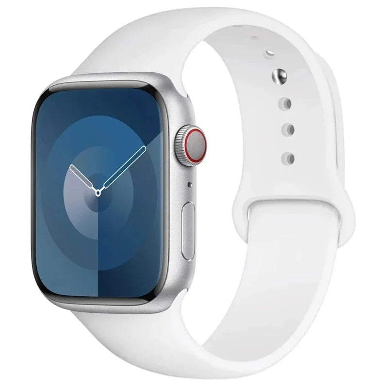 Pulseira de silicone para relógio Apple 46mm 44mm 45mm 40mm 41mm8 7 6 5 SE Ultra3