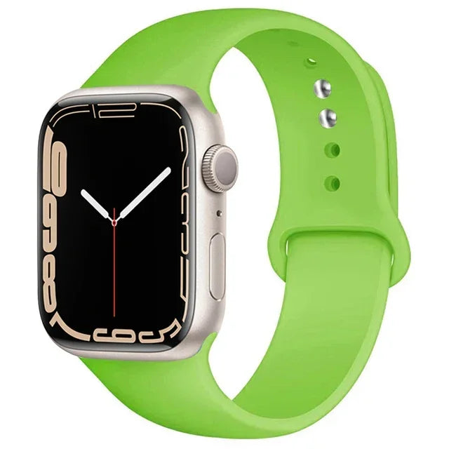 Pulseira de silicone para relógio Apple 46mm 44mm 45mm 40mm 41mm8 7 6 5 SE Ultra3