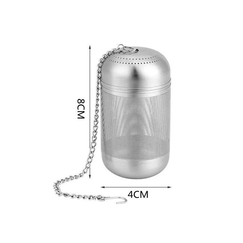 Coador e infusor de chá em aço inoxidável - folhas folhas de chá, temperos de especiarias