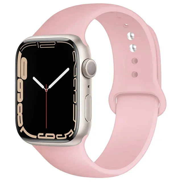 Pulseira de silicone para relógio Apple 46mm 44mm 45mm 40mm 41mm8 7 6 5 SE Ultra3
