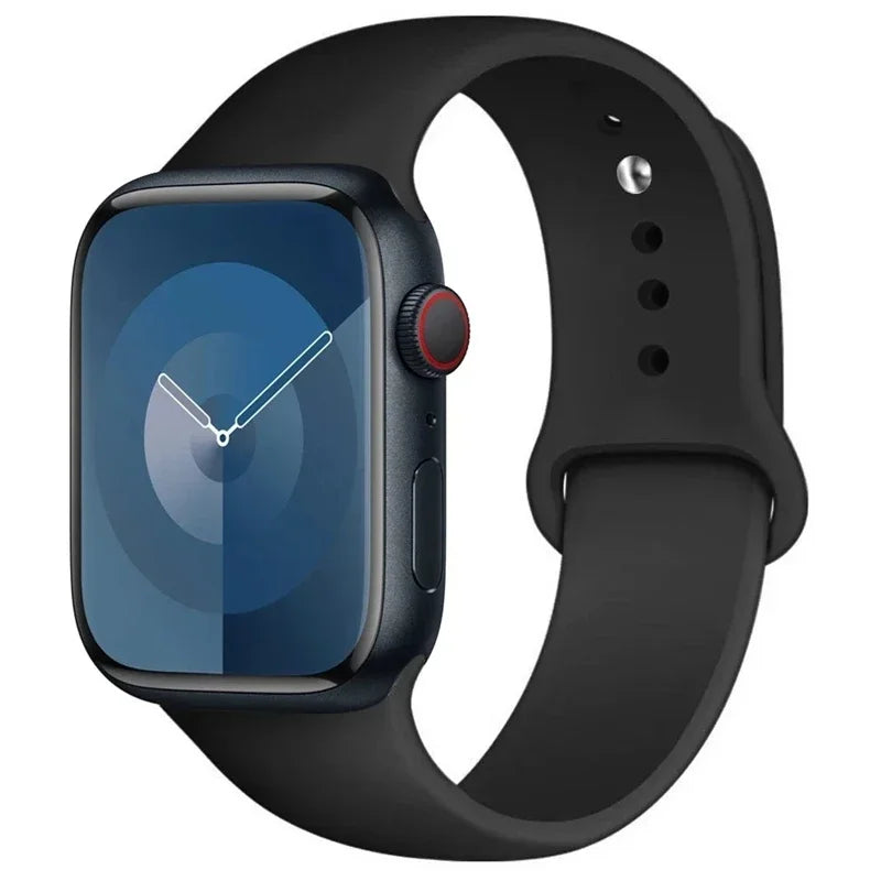 Pulseira de silicone para relógio Apple 46mm 44mm 45mm 40mm 41mm8 7 6 5 SE Ultra3