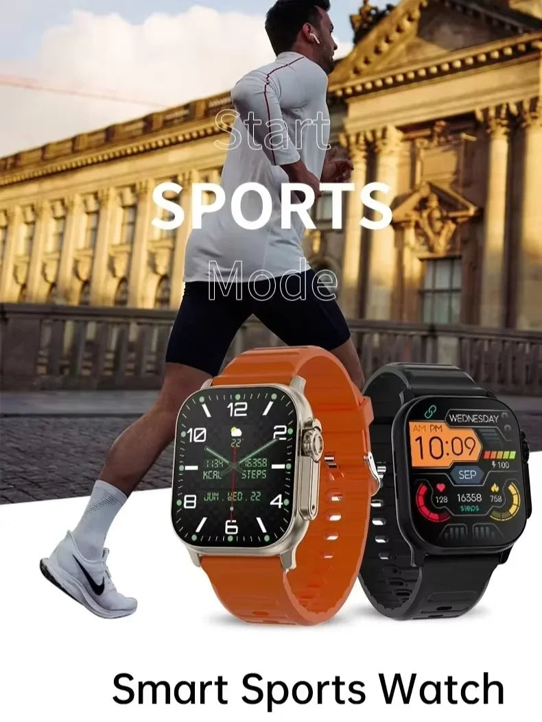 Relógio inteligente masculino T800 Ultra com tela AMOLED de 49 mm e NFC Comp