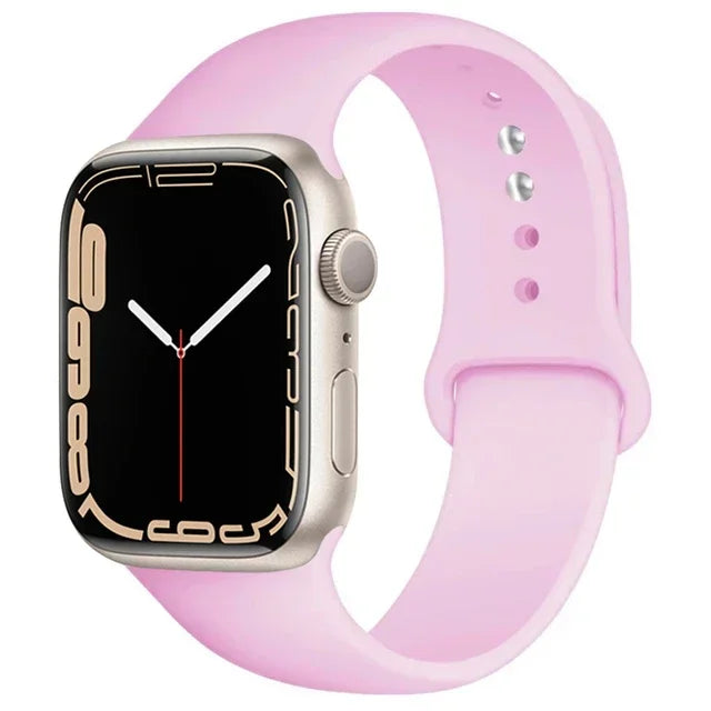 Pulseira de silicone para relógio Apple 46mm 44mm 45mm 40mm 41mm8 7 6 5 SE Ultra3
