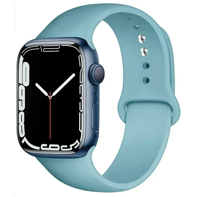 Pulseira de silicone para relógio Apple 46mm 44mm 45mm 40mm 41mm8 7 6 5 SE Ultra3