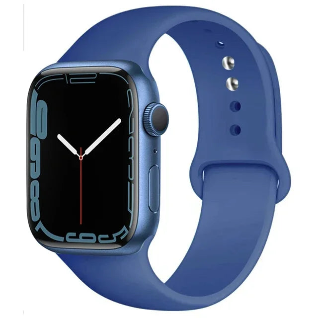 Pulseira de silicone para relógio Apple 46mm 44mm 45mm 40mm 41mm8 7 6 5 SE Ultra3