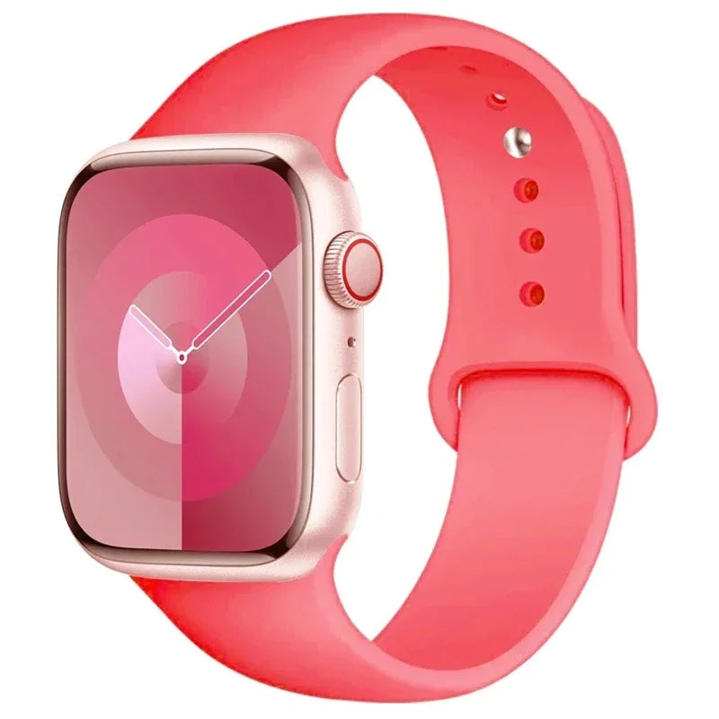 Pulseira de silicone para relógio Apple 46mm 44mm 45mm 40mm 41mm8 7 6 5 SE Ultra3