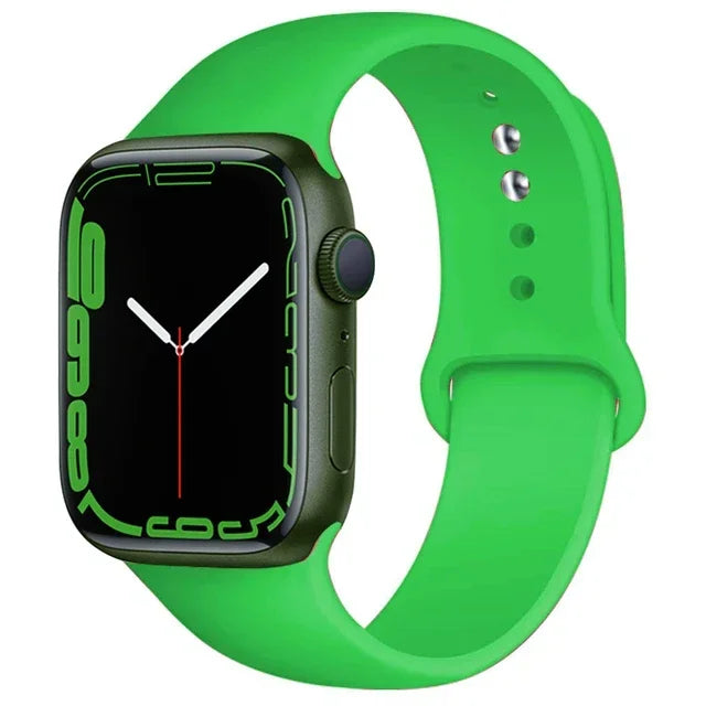 Pulseira de silicone para relógio Apple 46mm 44mm 45mm 40mm 41mm8 7 6 5 SE Ultra3