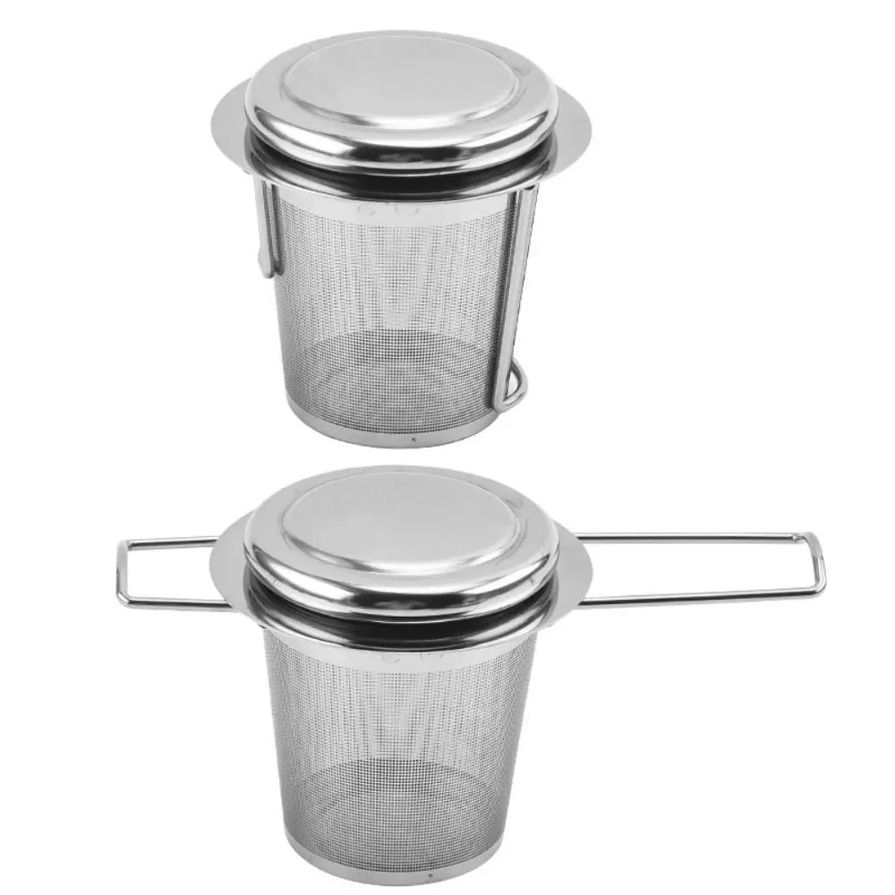 Infusor e coador de chá em aço inoxidável - Dobrável de alça dupla