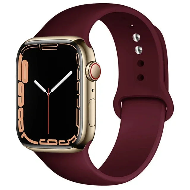 Pulseira de silicone para relógio Apple 46mm 44mm 45mm 40mm 41mm8 7 6 5 SE Ultra3