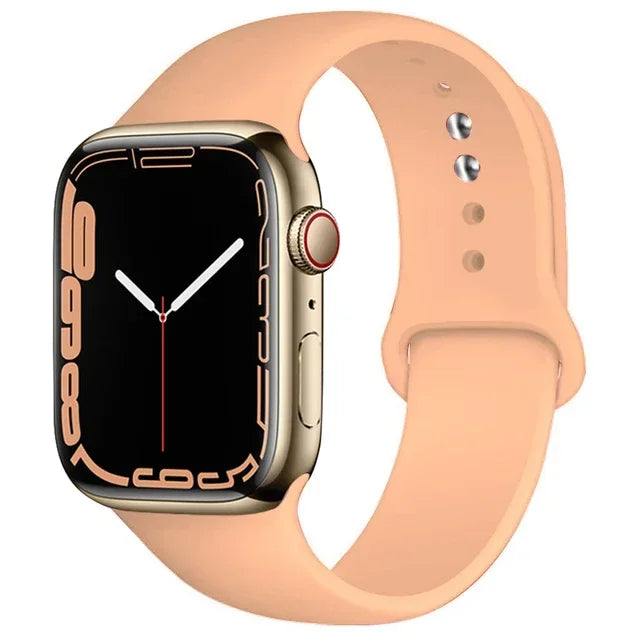 Pulseira de silicone para relógio Apple 46mm 44mm 45mm 40mm 41mm8 7 6 5 SE Ultra3