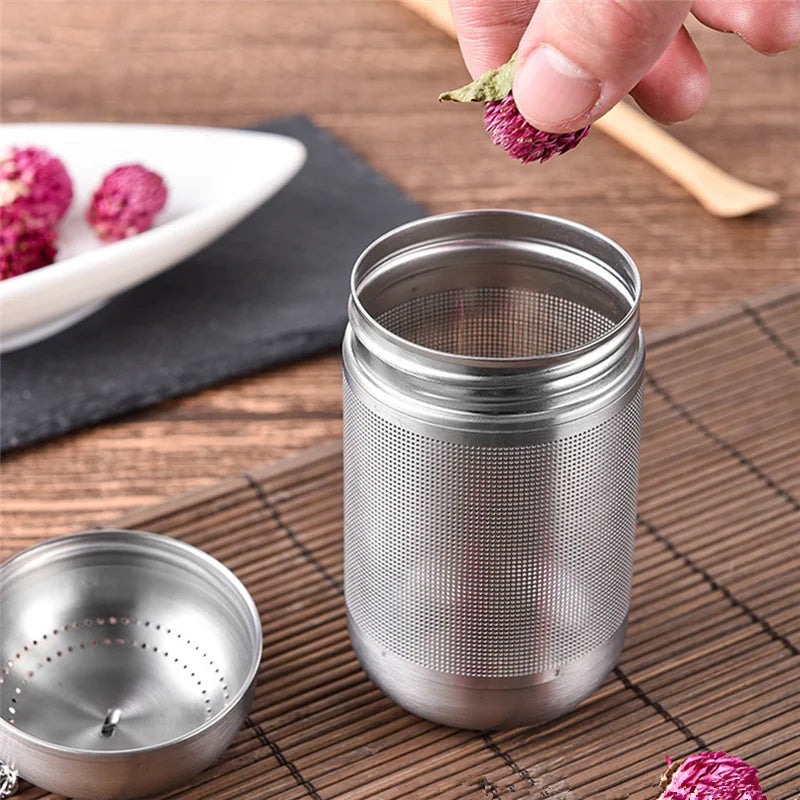 Coador e infusor de chá em aço inoxidável - folhas folhas de chá, temperos de especiarias