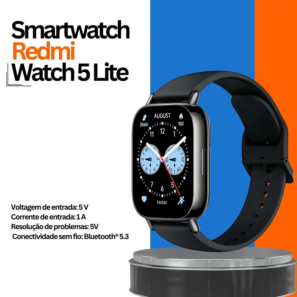 Xiaomi Redmi Watch 5 Lite Smartwatch Tela 1,96 AMOLED Resistente à Água