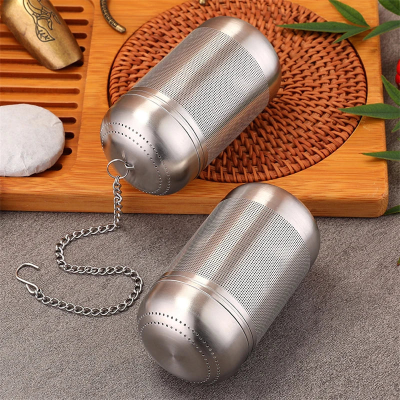 Coador e infusor de chá em aço inoxidável - folhas folhas de chá, temperos de especiarias