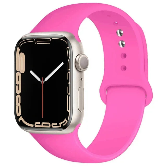 Pulseira de silicone para relógio Apple 46mm 44mm 45mm 40mm 41mm8 7 6 5 SE Ultra3