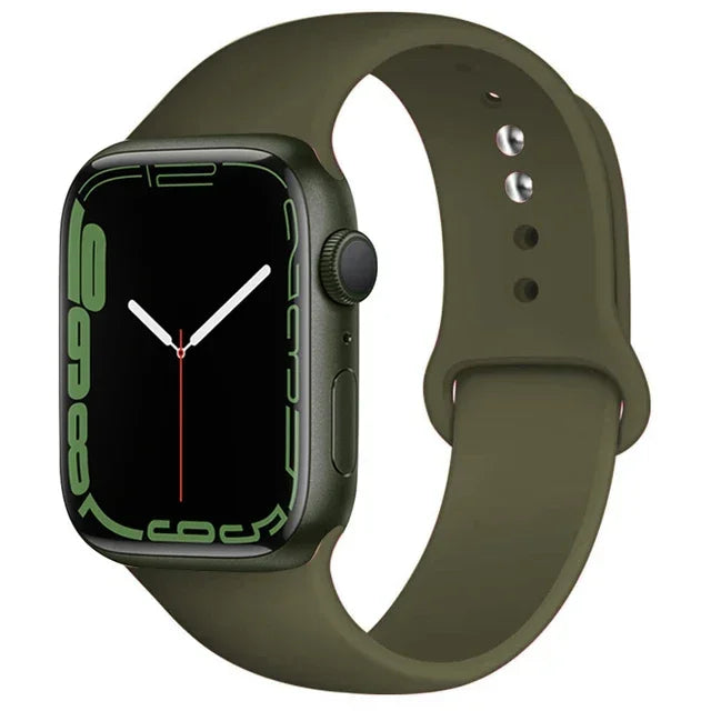 Pulseira de silicone para relógio Apple 46mm 44mm 45mm 40mm 41mm8 7 6 5 SE Ultra3