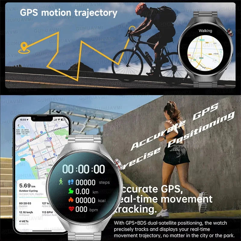 Relógio Original G5 PlUS Relógio Inteligente 1,75 "HD AMOLED Tela GPS Faixa Frequência Cardíaca Marculino