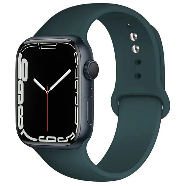 Pulseira de silicone para relógio Apple 46mm 44mm 45mm 40mm 41mm8 7 6 5 SE Ultra3