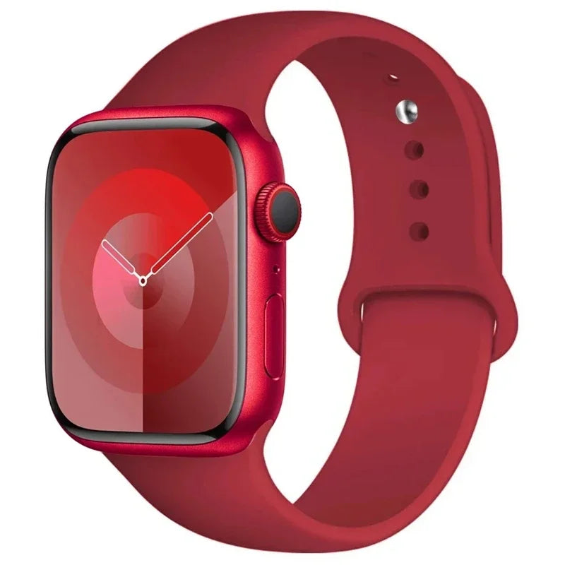 Pulseira de silicone para relógio Apple 46mm 44mm 45mm 40mm 41mm8 7 6 5 SE Ultra3