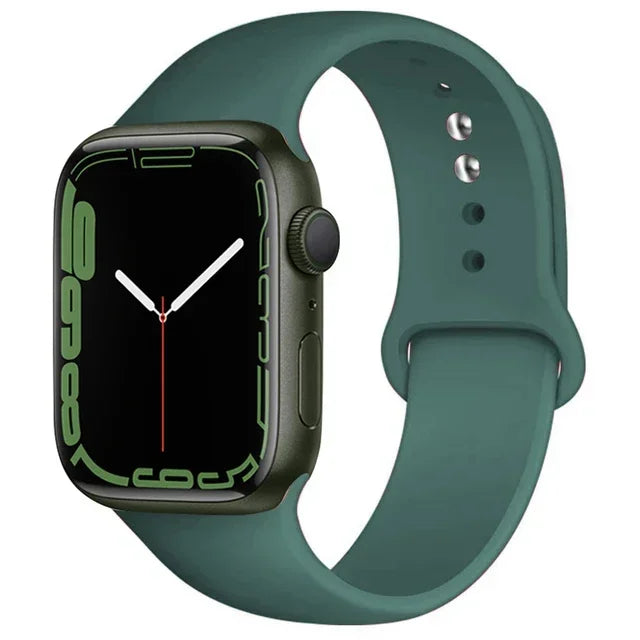 Pulseira de silicone para relógio Apple 46mm 44mm 45mm 40mm 41mm8 7 6 5 SE Ultra3