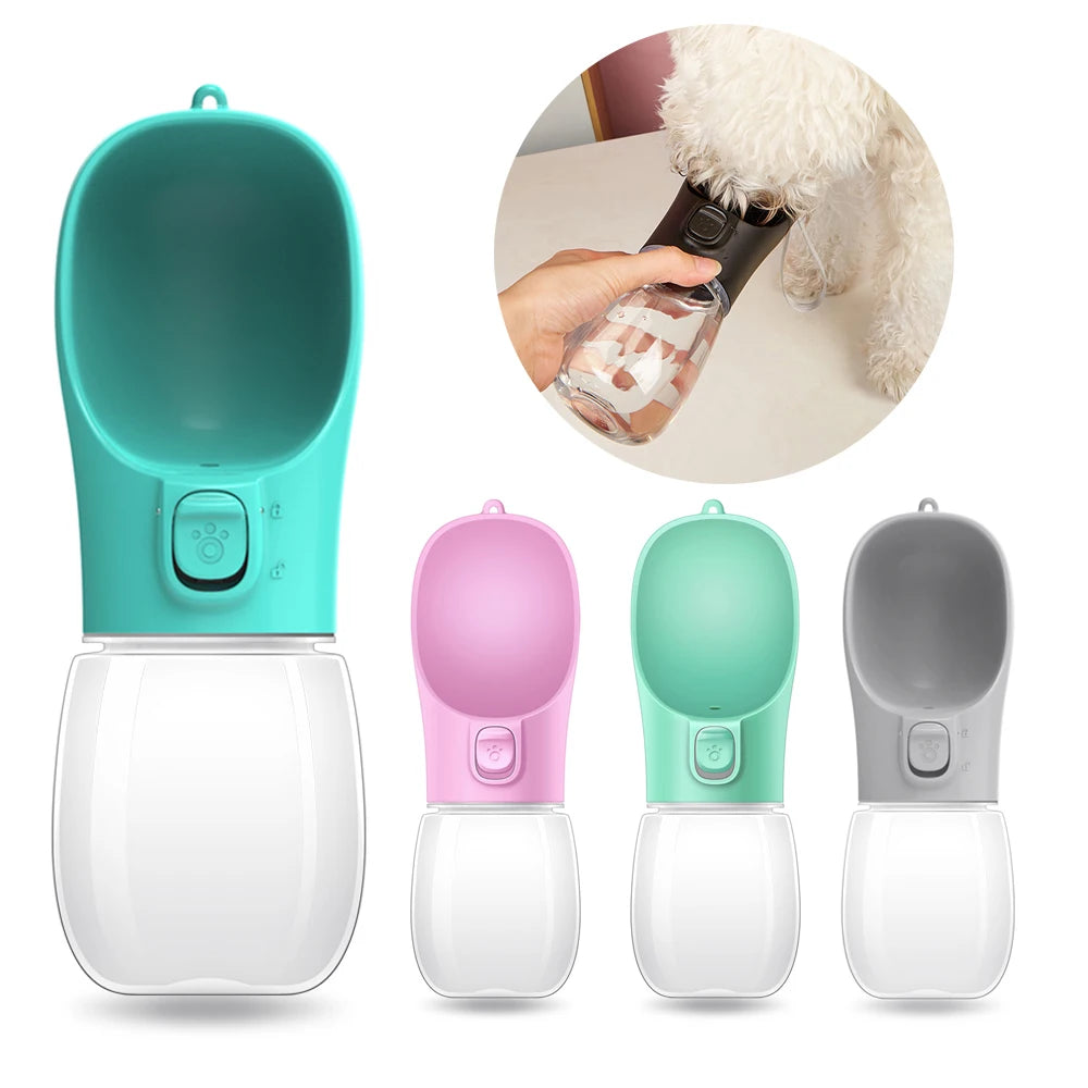 Garrafa portátil para pets com botão dosador