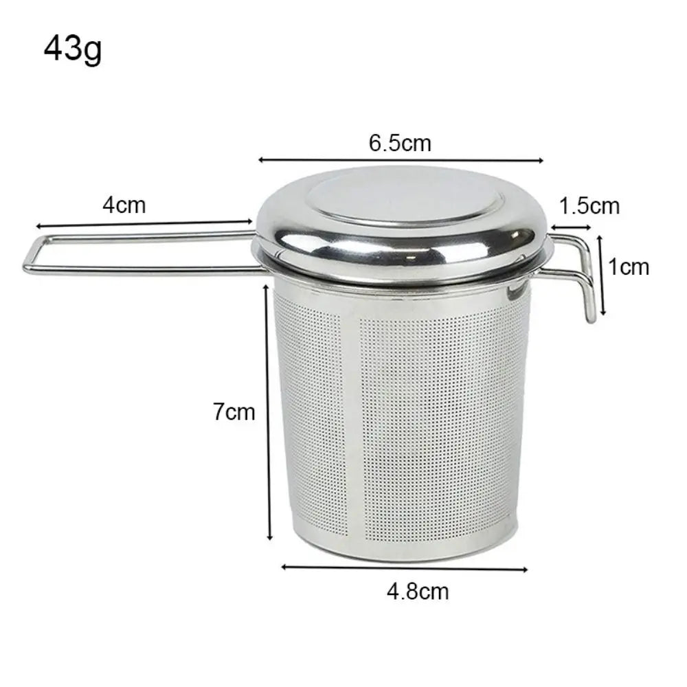 Infusor e coador de chá em aço inoxidável - Dobrável de alça dupla