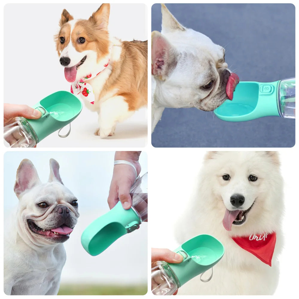 Garrafa portátil para pets com botão dosador